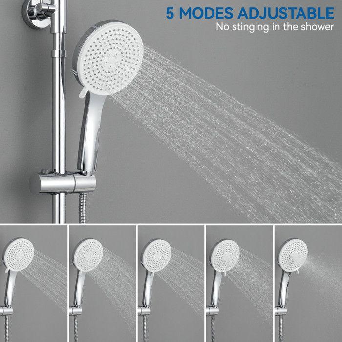 Shower Column - DERW - MAX - Thermostatic Mixer - 12-inch Overhead Shower - Stainless Steel