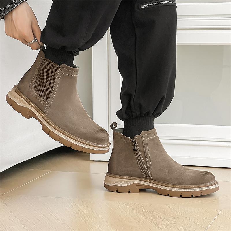 FashionLassics All-match Basic Boots High Side Zipper Versatile Motocross Boots 2024 New Arrival Men Boots Men's Casual Outdoor Shoes