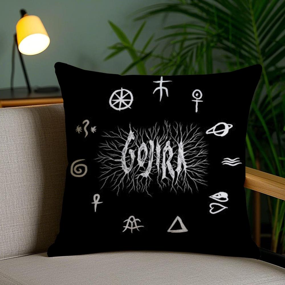 Rock Band G-Gojira Cushion Cover Plush Fabric Soft Double-Sided Printed Invisible Zipper Sofa Pillow Case Home Decor