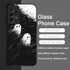 Custodia per Telefono in Vetro Temperato con Fantasia Astratta Fantasma Divertente per Samsung Galaxy A06 A55 A54 A53 A52 A36 A14 A15 A31 Copertura Posteriore Y2K