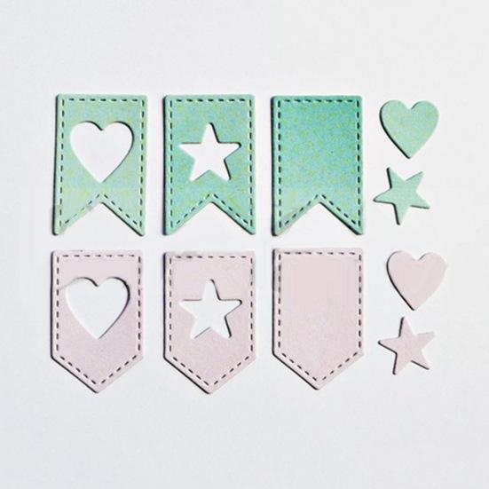 Star Heart Tag Banner Metal Cutting Dies DIY Scrapbook Emboss Paper Card Stencil