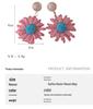 Colorful Raffia Flower Dangle Earrings - Summer Beach Vacation Style, European & American Fashion.