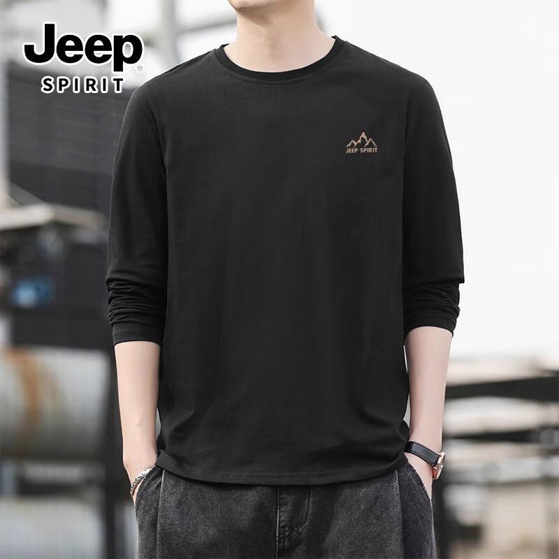 JEEP SPIRIT Men s Heavyweight Round Neck Long Sleeve T-Shirt
