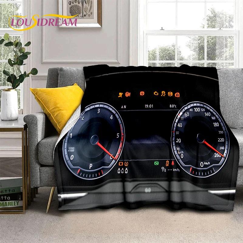 3D Car Dashboard Machine Control Screen Racing Soft Flannel Blanket for Beds Bedroom Sofa,Throw Blanket for Outdoor Leisure Nap
