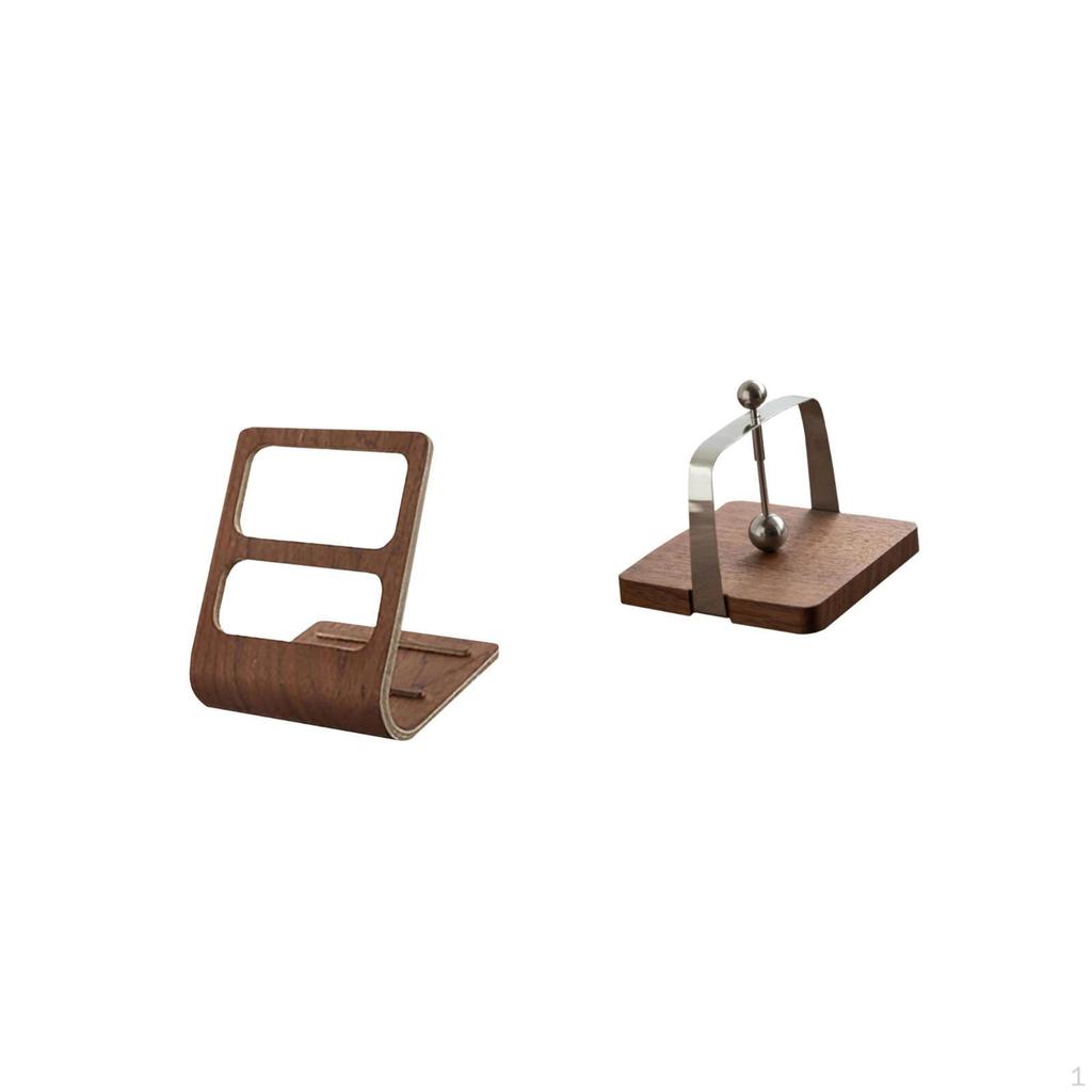 TV Remote And Napkin Organizer Desktop Storage Box with Wood Base Two Compartments Desk Tissue