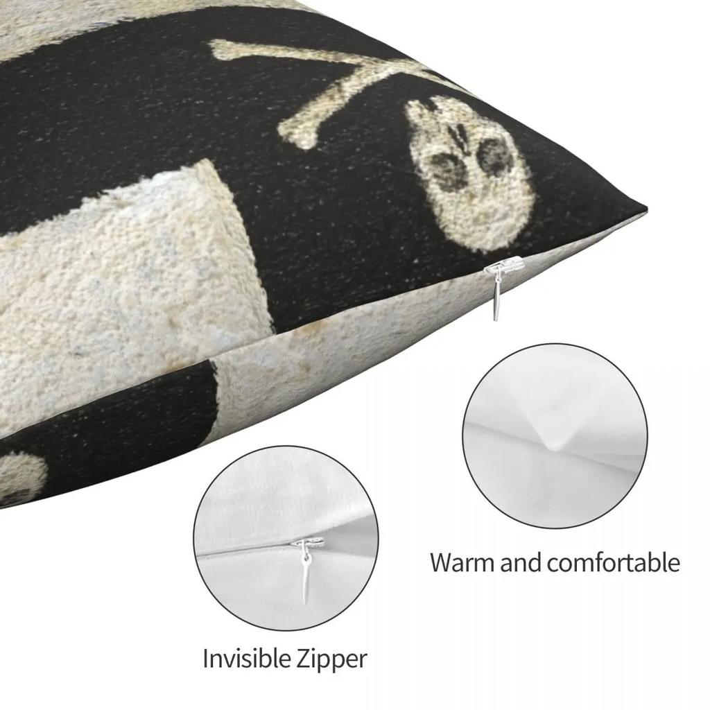 Skulls Pirate Gothic Art Pillowcase Printing Fabric Cushion Cover Decorative Pillow Case Cover Home Zippered X