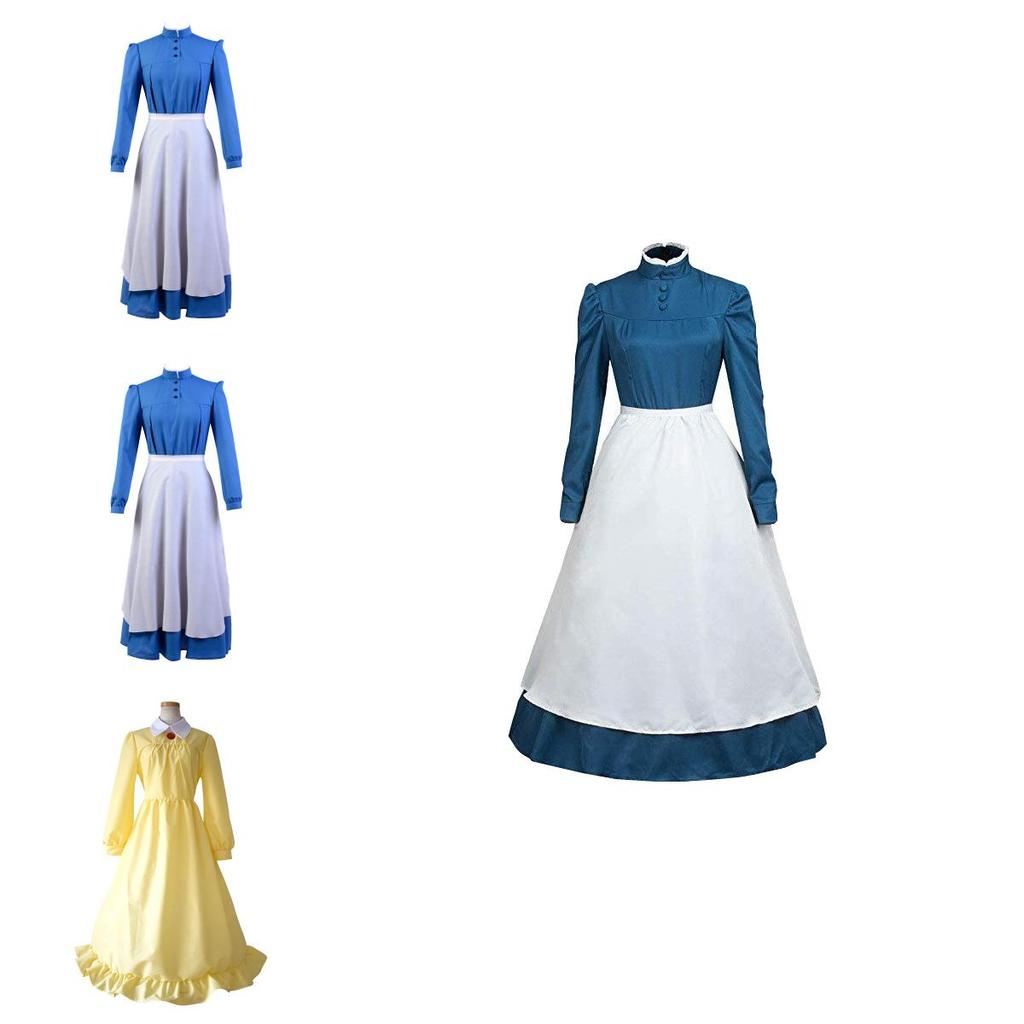 Howl's Moving Castle Sophie Zipper Back Long Sleeve Dress For Cosplay