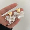 Vintage Acrylic Flower Pendant Earrings for Women Exquisite Green Big Flower Petal Dangle Earrings Engagement Jewelry Gifts