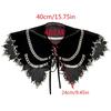 Embroidered Half Shirt False Collar Black Spread Lapel Versatile Art Collar Sweet Shawl False Decorative Shawl