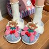 Fashion 2025 New High Quality Fashion Cute Cartoon Elk Slippers Lovely Soft Christmas Slippers Casual Comfortable Plush Bedroom Shoes