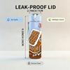 1PC Gingerbread House Candy Cane 750ml Color Plastic Sports Water Bottle Leakproof Flip Straw Lid Suitable for Sports Office Home Use