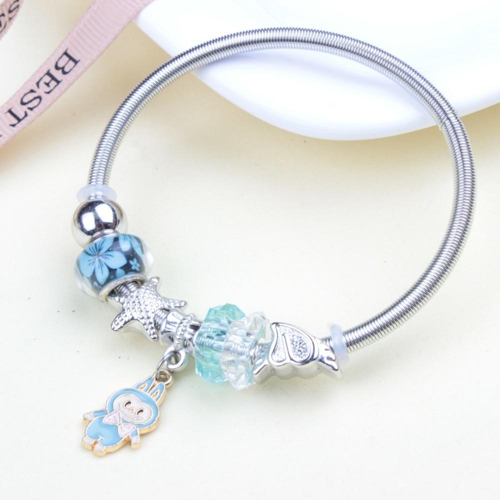 Beaded Bracelet Bangle Multi Element Stainless Steel Copper Alloy Open Spring Snake Bone Chain