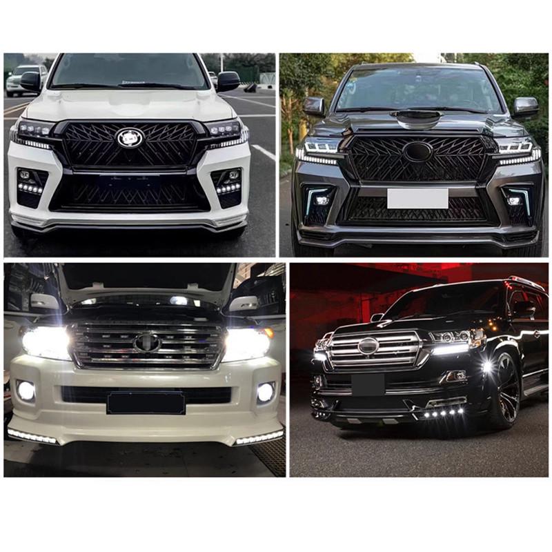 2012-2022 Toyota Land Cruiser Black Warrior Front Bumper with 8 LED Daytime Running Lights