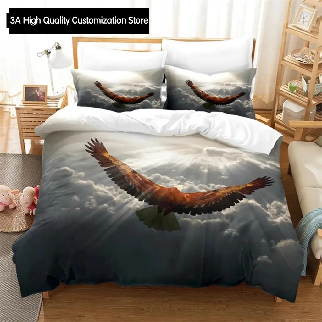 Comforter Blue Sky Eagle Queen Bedding Set Bedding Digital Printing King Size Bedding Set