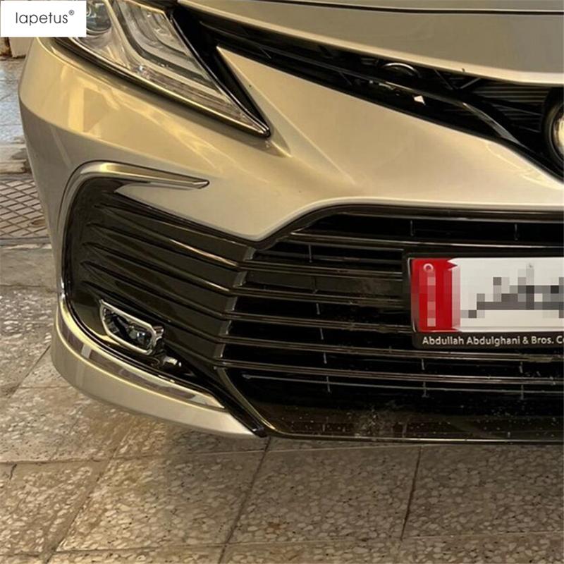 Front Bumper Fog Lights Lamps Frame Decoration Cover Trim For Toyota Camry XV70 ABS Chrome Accessories Exterior