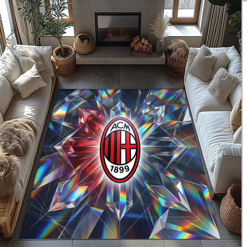 AC Milan Printed Flannel Area Rug Non Slip Soft Polyester Floor Carpet Indoor Decor Mat for Bedroom Living Room Sofa Game Room Home Decoration