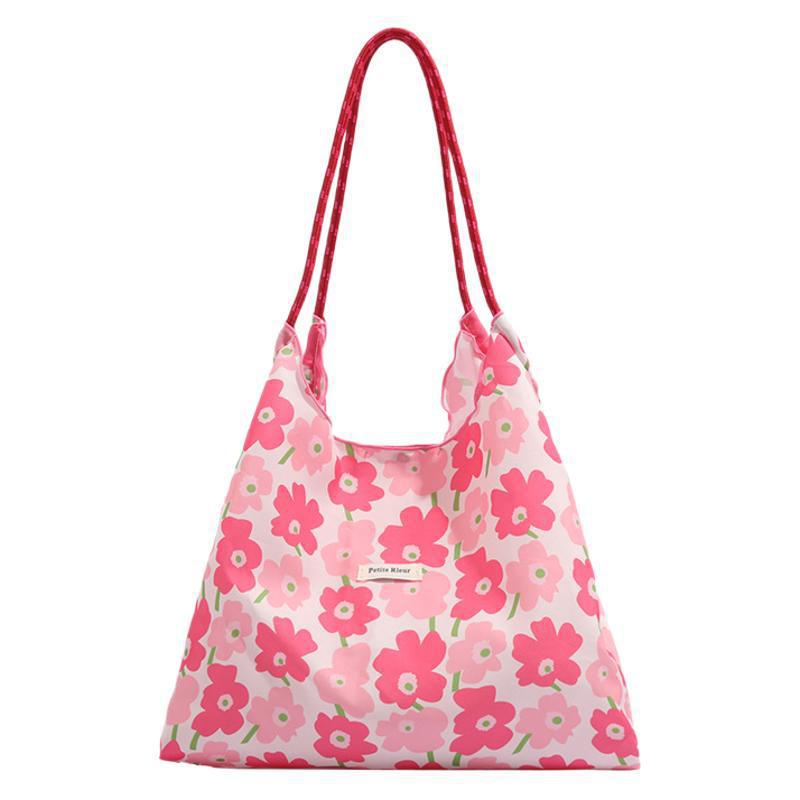 Small Fresh Broken Flower Canvas Bag Fashionable Versatile Messenger Tote Bag Large Capacity Student Book Bag