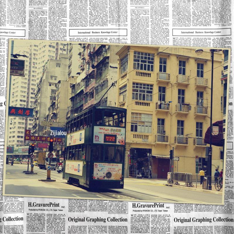 Retro Hong Kong Street Scene Nostalgic Poster White card paper (non-adhesive) 30*42 cm