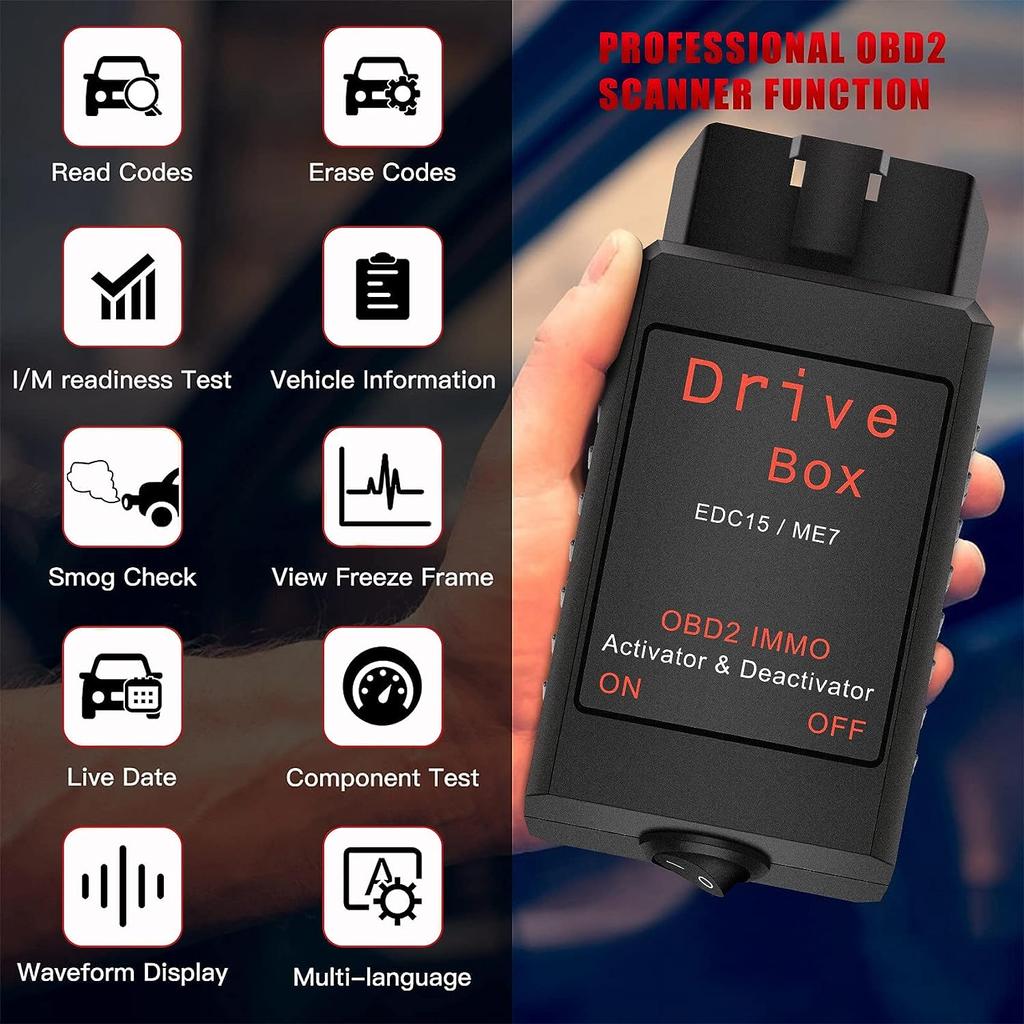 Drive Box EDC15/ME7 OBD2 IMMO Deactivator Activator OBD2 Drive Box IMMO Deactivator Activator