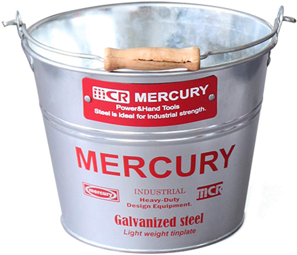 

Keystone Mercury Tin Bucket Small 23cm×H18cm Galvanized Red ME047199