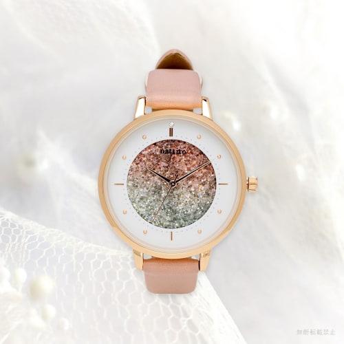 Fieldwork Women's Analog Watch with Leather Strap and Glitter Dial, Pink, Shannon ST284-1