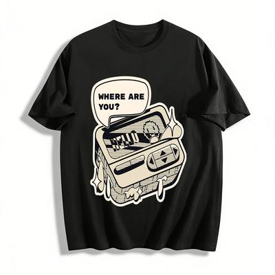 Retro Konsola do Gier Ręczna Nadruk Koszulka Nostalgiczny Gdzie Jesteś Slogan Unisex Codzienny Top Koszulka z Czystej Bawełny