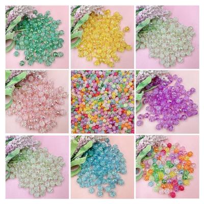 Beading Material 100pcs Double-sided Earrings Making for Necklace 8mm DIY Acrylic Small Rose Beads Bracelet  Accessories