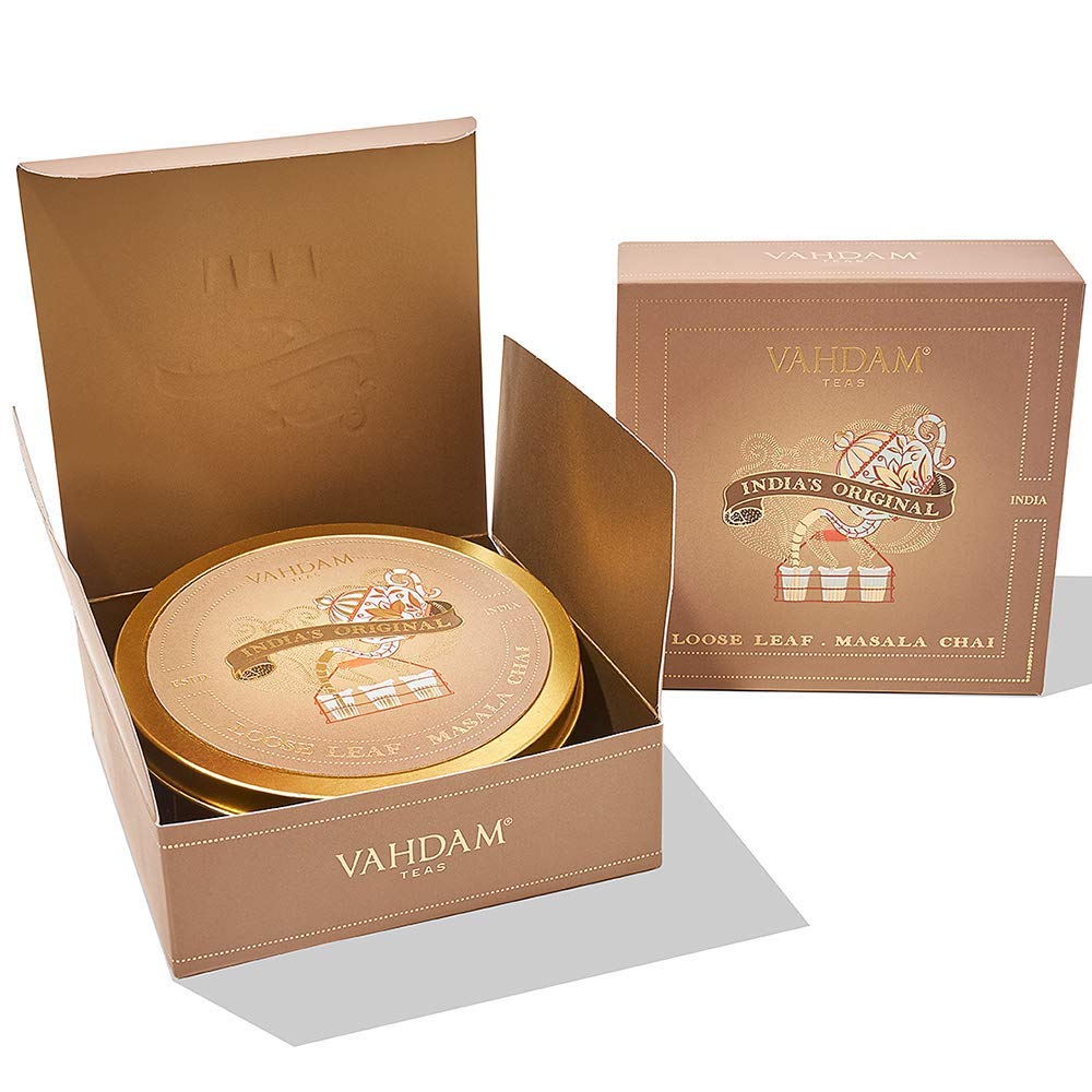 

VAHDAM, Original Masala Chai Tea Gift Sets (50 g) Brews 25+ Cups | Pure Green Tea, Gluten Free & Non GMO | Packed in Premium Tin Caddy | Direct fro