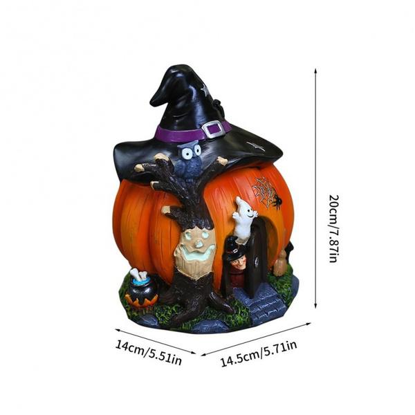 Wooden Halloween Porch Sign 2022 Buy 2022 Halloween Pumpkin House Mini Landscape Witch Ghost House Decoration Luminous Resin Crafts Miniature Ornament Featival Party At Affordable Prices Free Shipping Real Reviews With Photos Joom