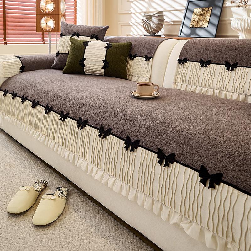 New French Light Luxury Sofa Cushion, Universal Non-slip In All Seasons, Advanced Seat Cushion, Sofa Cover Cover Cloth Towel