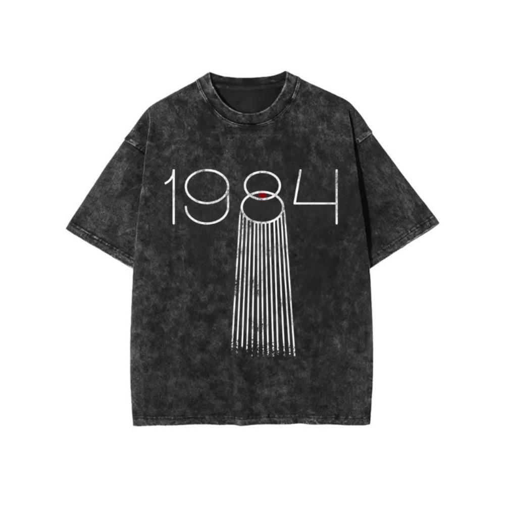 Vintage Gewassen 1971 T-shirt Retro Verloop Getal Grafisch T-shirt Heren Dames Casual Oversized voor Dagelijks