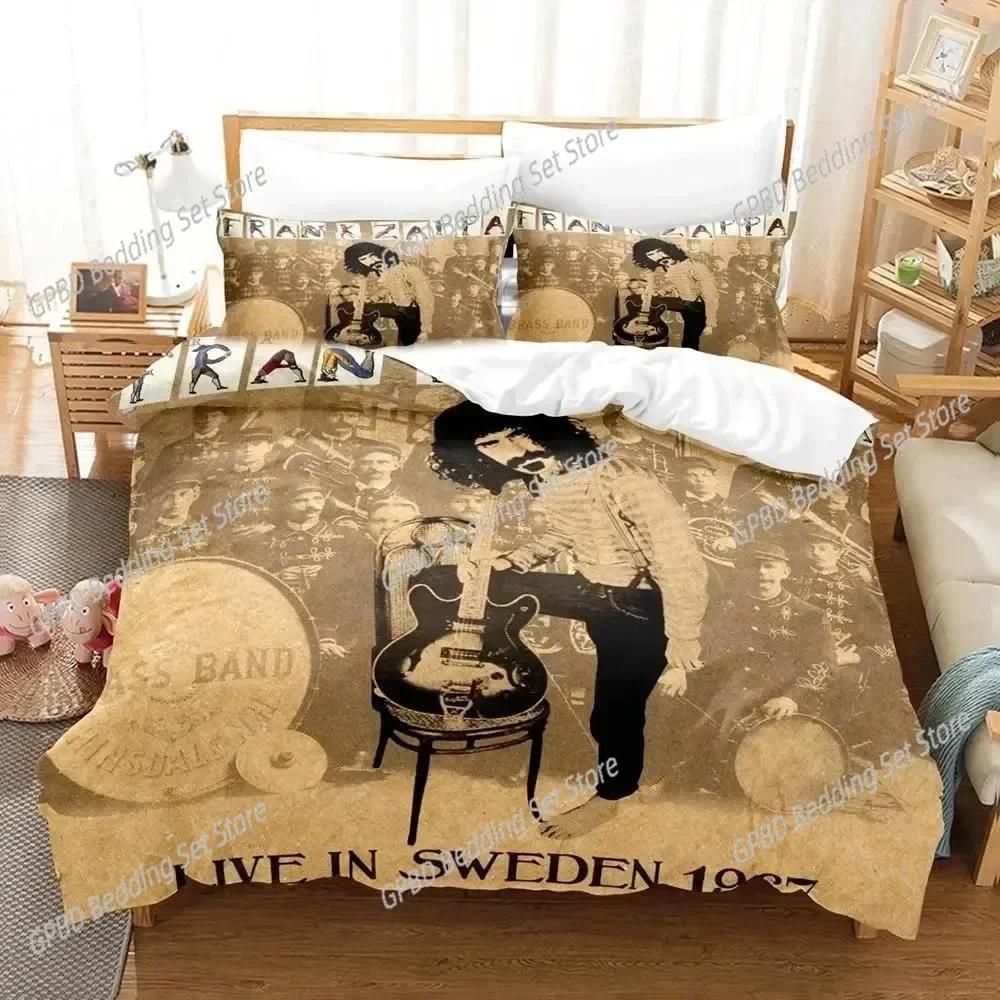 

Comforter Frank Zappa Singer Bedding Set 3D Printed Suitable For Bedroom Kids Home Textile Comforter (quilt)-EU Single(135*200cm)3pcs