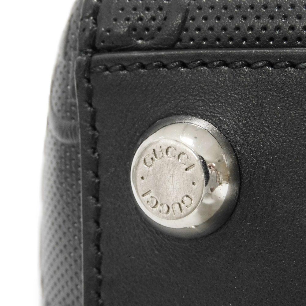 Used 9539 GG Embossed Tote Bag 625774 7924 Punching Shoulder Bag Double G Black Men's from Japan AUTHENTIC