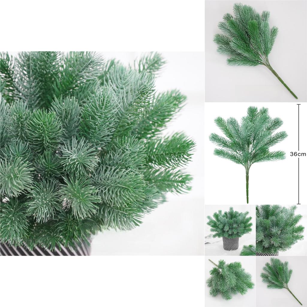 Christmas Floral Fake Pine Needle With Semi Handmade Plastic Material For Gift And Room Decor