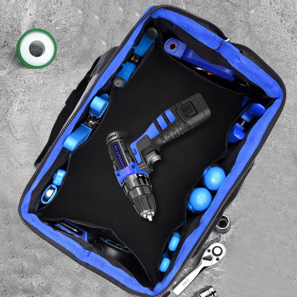 Reißfeste Aufbewahrungstasche für Werkzeuge und Ausrüstung Tragbare Stoff-Werkzeugtasche Elektriker-Werkzeugtaschen 12 Zoll gelb