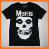 T-shirt Noir Classique Crâne Avec Logo Misfits Rock Band Nouveau T-shirt Unisexe