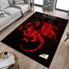 1pc Fire and Blood Office Carpet Chair Mats, Home Decor Mat Fantasy Theme Mat Durable Mat, Dragon Decor,Suitable for fantasy theme lovers