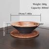 Vintage Copper Bowl,Handcrafted Thread Texture Picnic Soup 19 cm Bowl,For Home Portable Thickened Copper Fruit Plate Tableware
