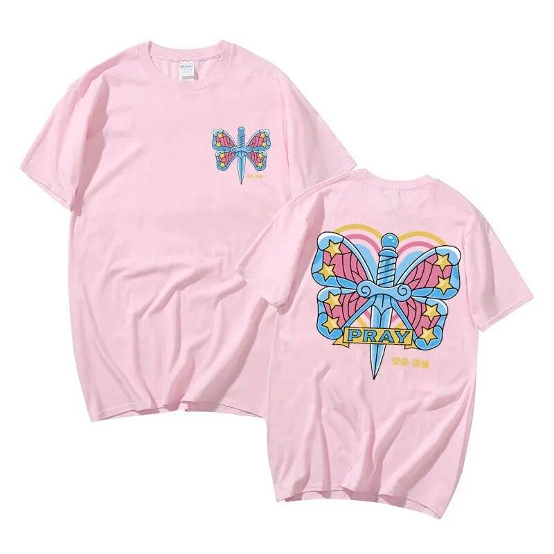 Anime JoJo Bizarre Adventure Stone Ocean Graphic Tshirt Unisex Women Loose Tee Shirt Jolyne Cujoh Dagger Butterfly Tattoo T-shirts