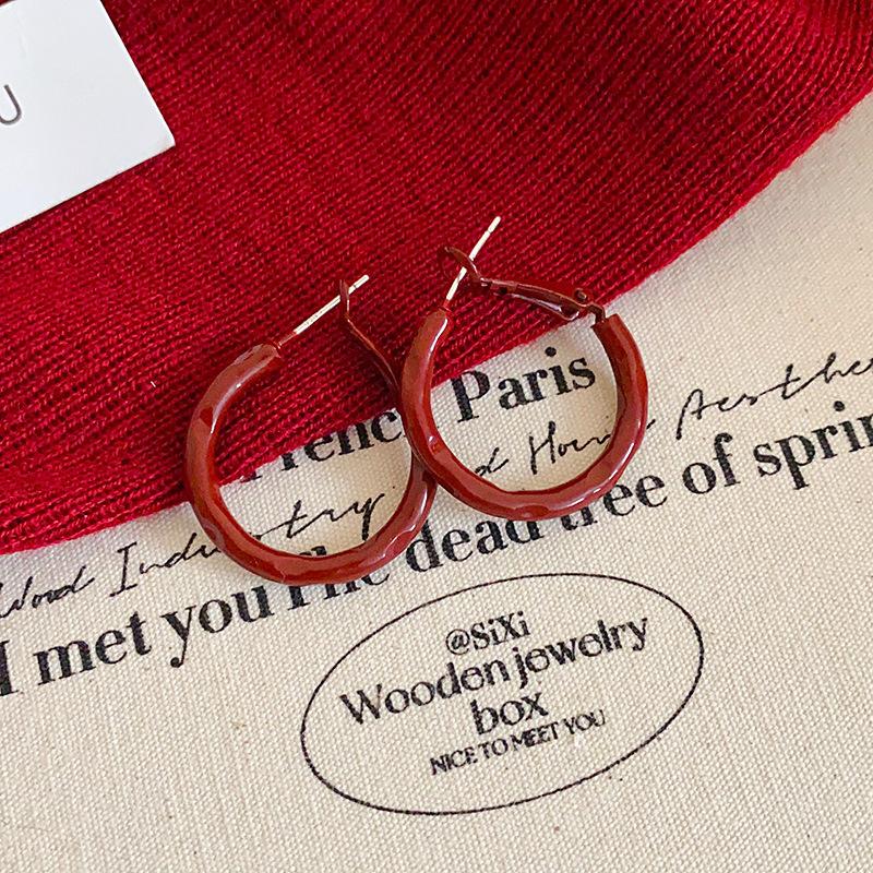 

Red Love New Year s Earrings Women s Simple Festive Earrings Versatile Fashion Earrings