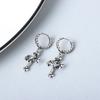 CIAXY Silver Color Cross Earrings for Women Thai Silver Twist Crown Ear Buckle Earring Retro Thai Silver Jewelry Wholesale