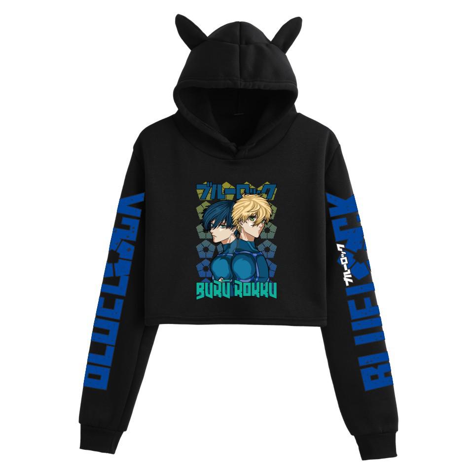 Blue Lock Printed Women's Cat Ear Hoodie