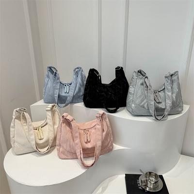 Korean Version of Large-capacity Bag for Women New Style Tote Bag Solid Color Fashion Texture Casual Crossbody Bag for Women