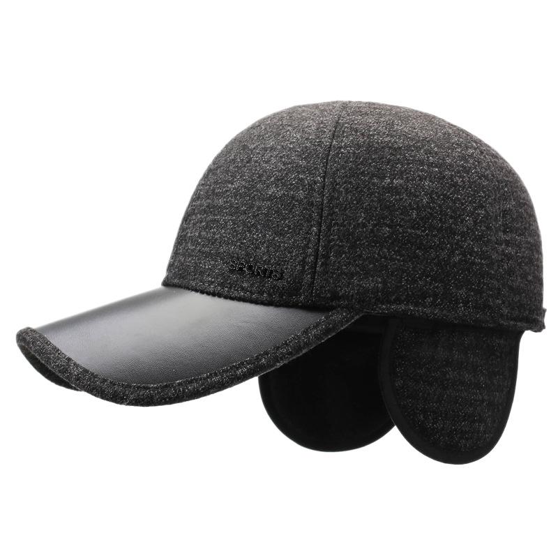 Middle-Aged and Elderly Father Cap Warm Old Man Cap Ear Protection Velvet Thick Riding Baseball Cap