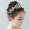 Vintage Pink Floral Crown Shiny Alloy Crown Hair Accessory Hair Hoop Hair Ornaments Princess Rhinestone Tiara Kids Headwear