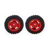 2pcs Set 50mm Wheel Rim Rubber Tire with 4 Holes for AXIAL SCX24 1 24 RC Car Upgrade Parts