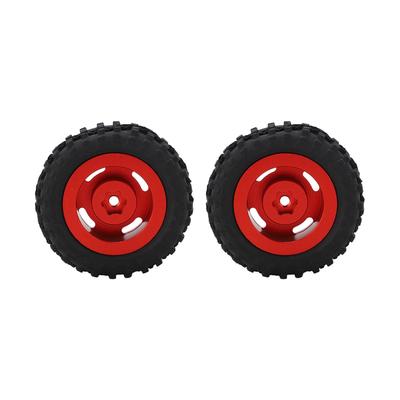 2pcs Set 50mm Wheel Rim Rubber Tire with 4 Holes for AXIAL SCX24 1 24 RC Car Upgrade Parts