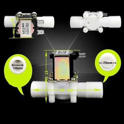 1Pcs Normally Closed Solenoid Valve DC12V 24V AC220V Male Thread Water Control Valve 1/2" 3/4" Plastic