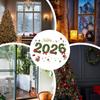 Christmas 2026 New Year Green Pine Needle Window Stickers Bow Party Decoration Festival Supplies Glass Electrostatic Stickers