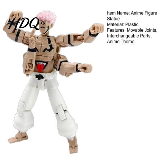 Anime Figurine for Collection 3D Printed Figure Statue with Movable Joints Interchangeable Parts Collectible Model Plastic Action Desktop Decoration